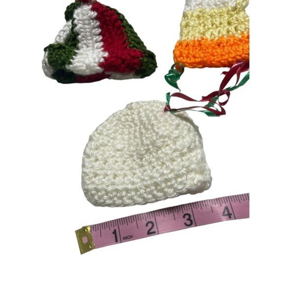 Hand Crochet Newborn Beanies Hand Crochet Lots of 3 - Picture 1 of 2